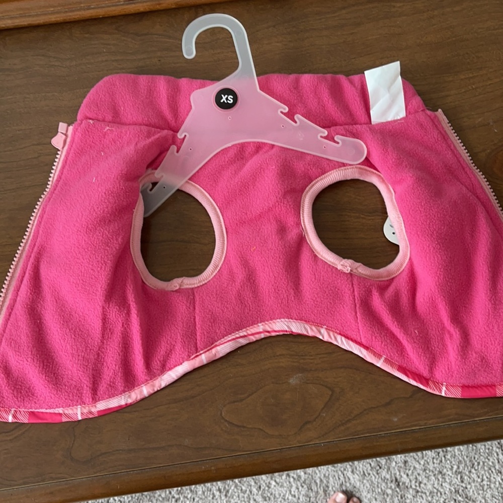 NWT Pink Plaid Dog Puffer Jacket - Picture 3 of 5